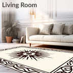 Bold Dark Sunburst Frame Rug