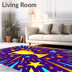 Golden Trophy Shooting Star Burst Rug