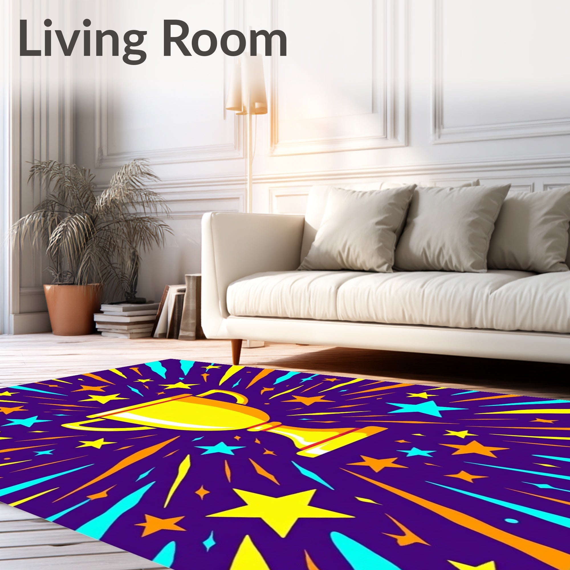 Golden Trophy Shooting Star Burst Rug