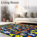 Space Alphabet Rockets Kids Rug