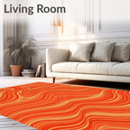 Warm Orange Swirling Agate Surface Rug