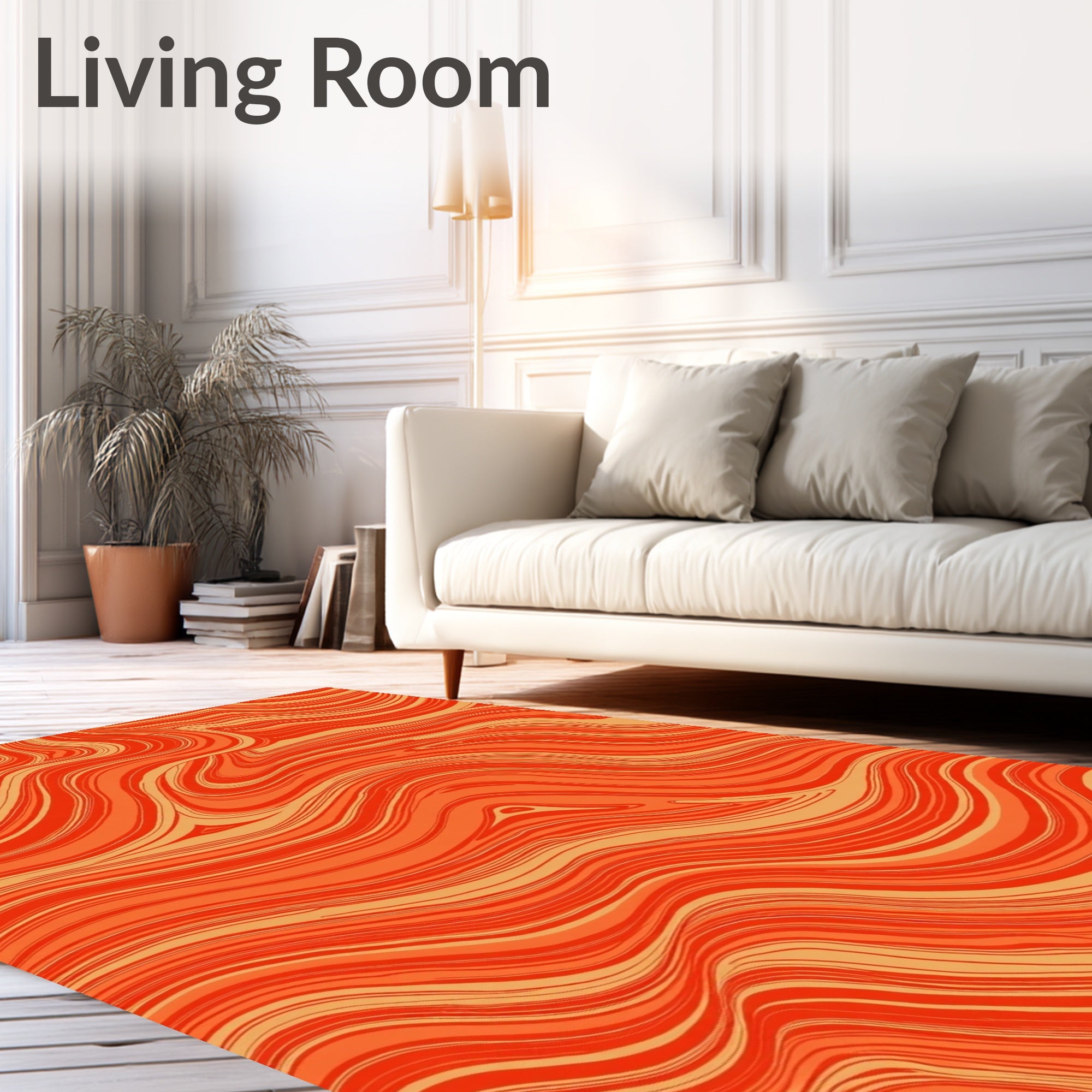 Warm Orange Swirling Agate Surface Rug