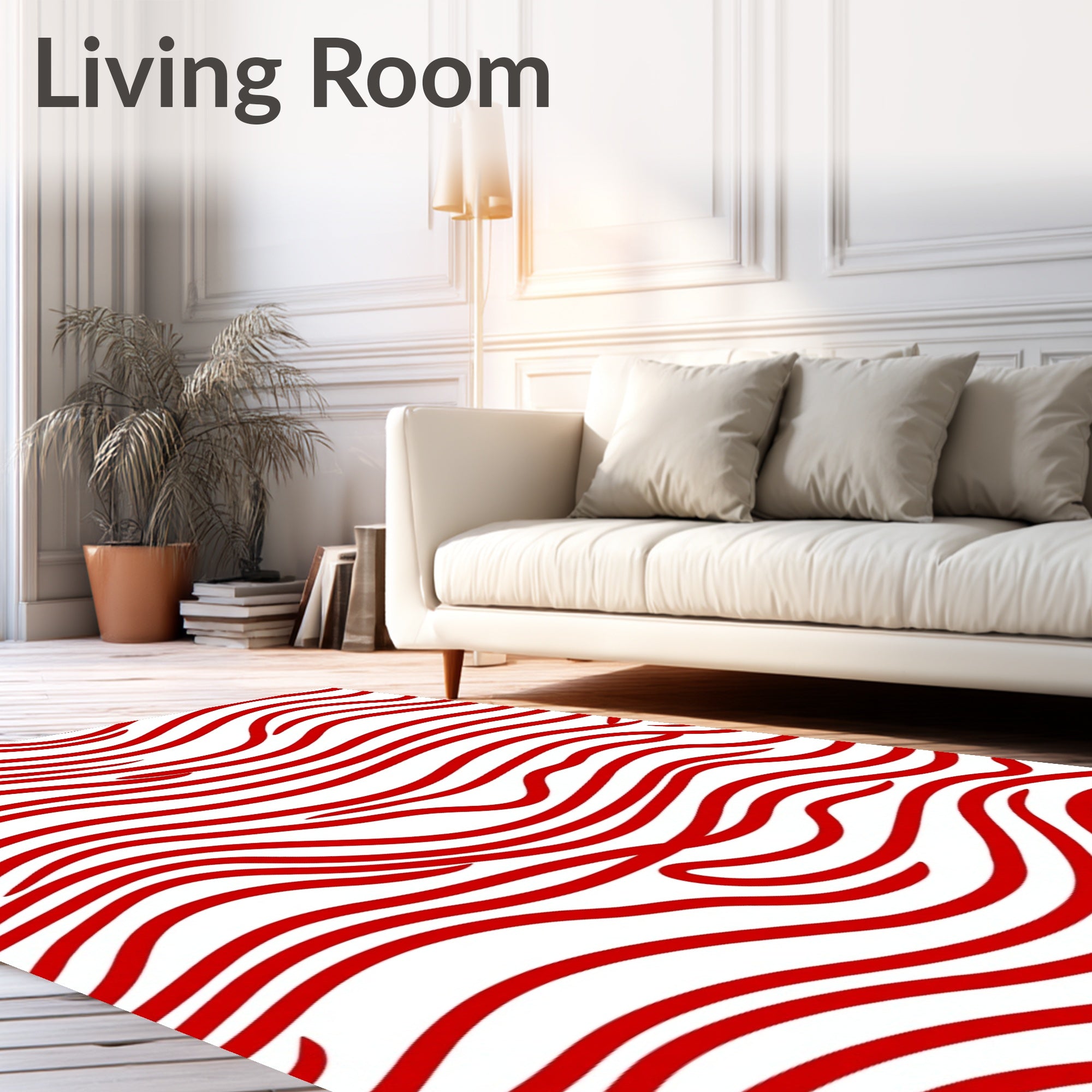 Crimson Wavy Stripe Rug