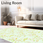 Pastel Leafy Vine Abstract Rug