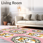 Playful Orange Cat Portrait Collection Rug