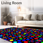 Vibrant Retro Polka Dot Circles Rug