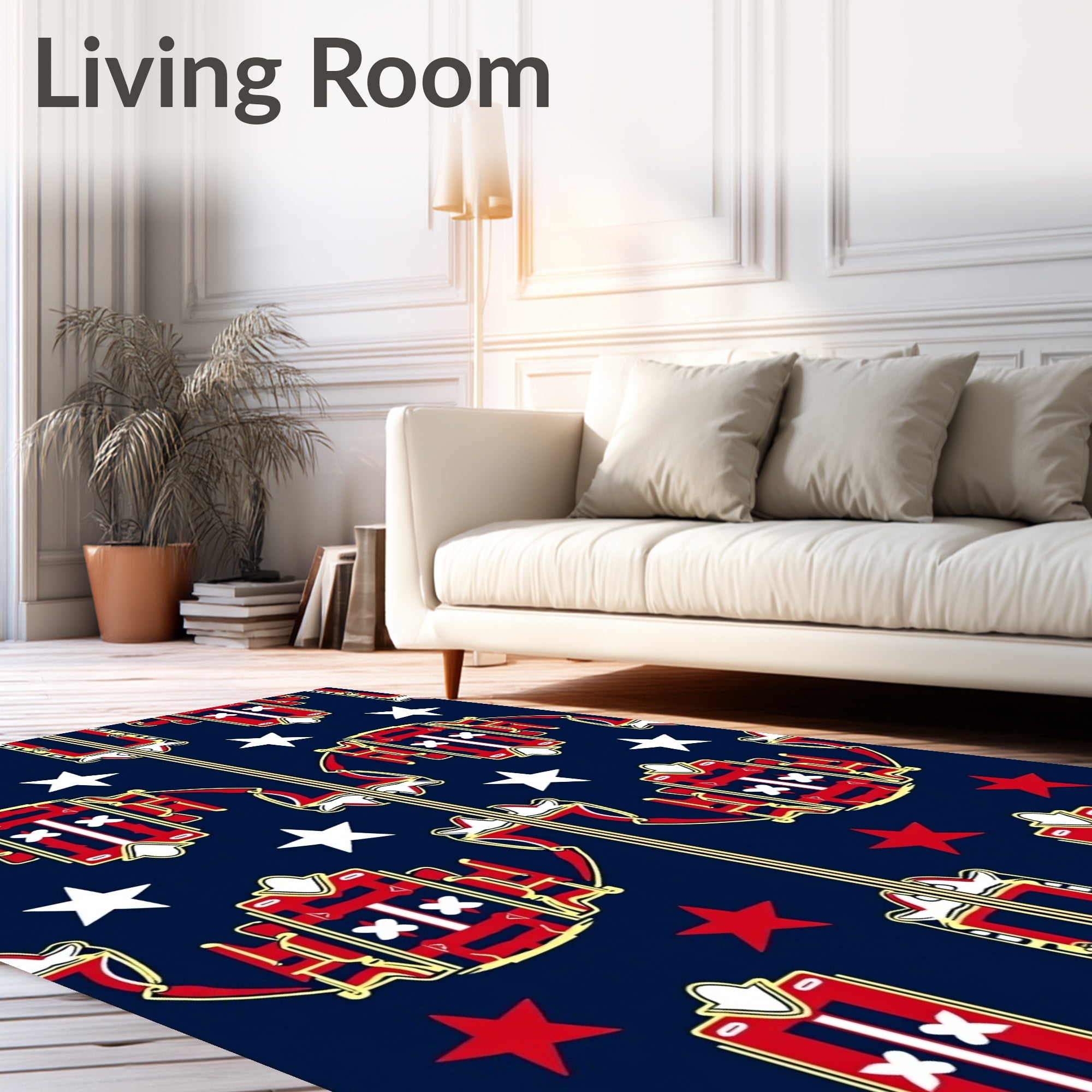 Red White Blue Stars Arch Rug