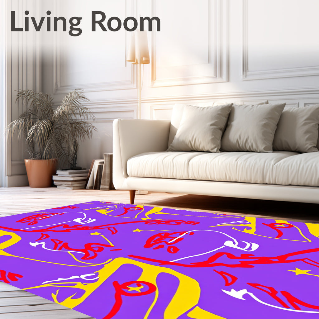 Bright Amethyst Splash Lines Rug