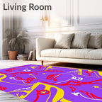Bright Amethyst Splash Lines Rug