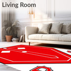 Red Diamond Home Plate Baseball Rug