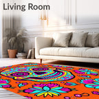 Vibrant Skull Floral Festival Rug