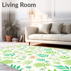 Tropical Foliage Letter Art Rug