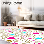 Playful Alphabet Heart Star Rug