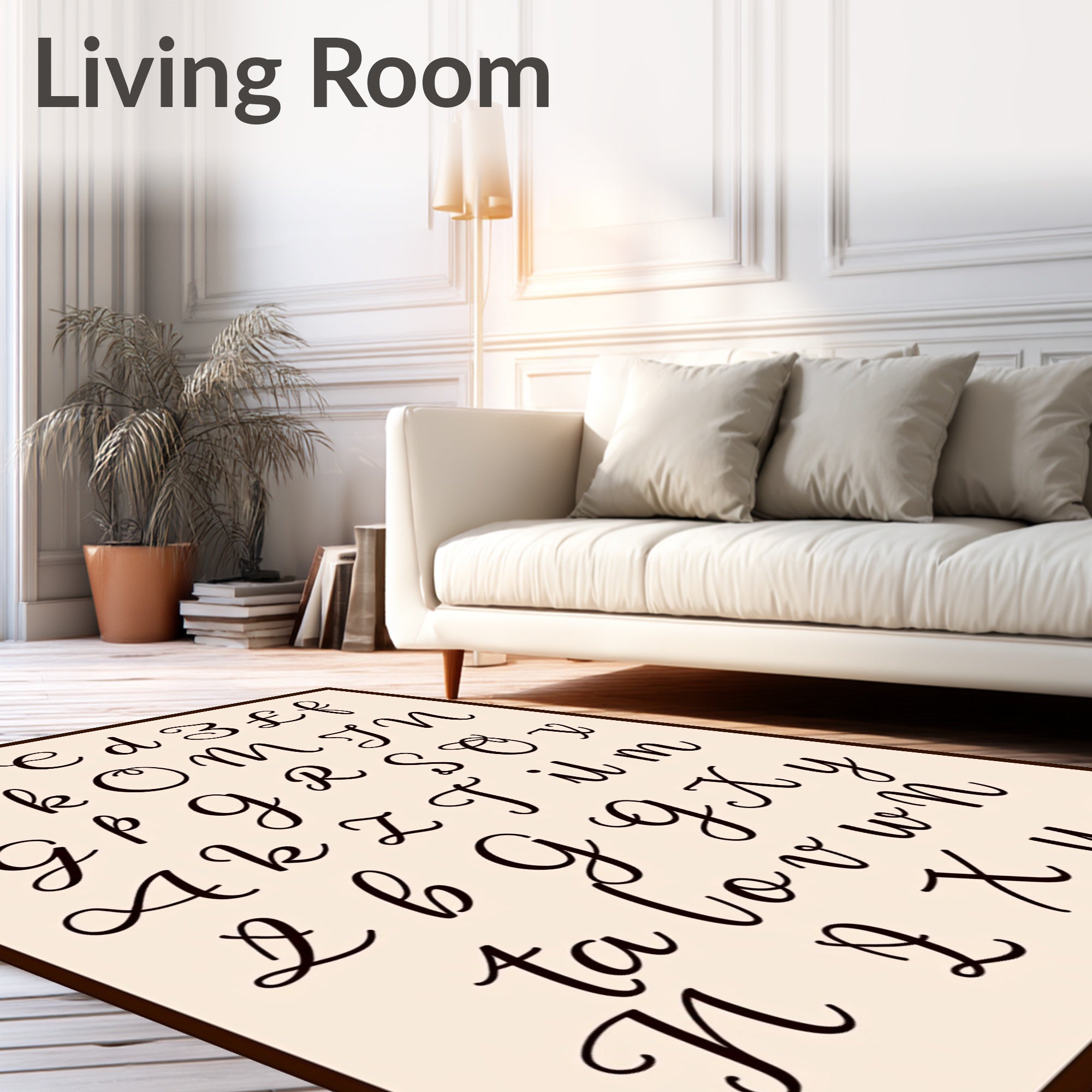 Classic Script Alphabet Collection Rug