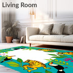 Tropical Toucans Tigers Floral Jungle Rug