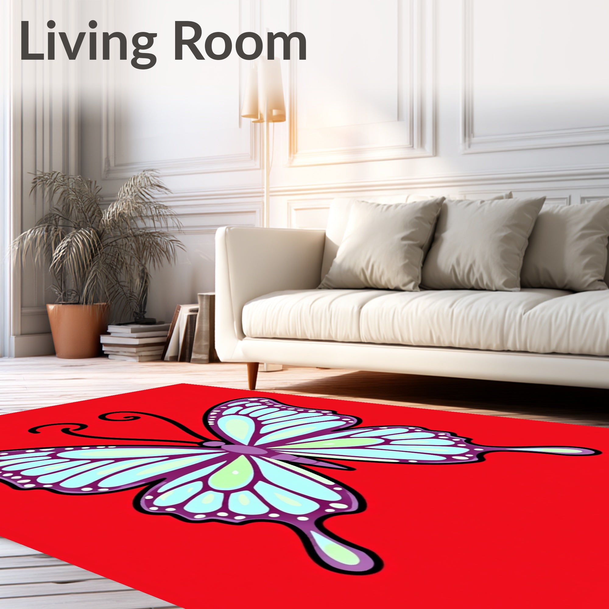 Purple Blue Butterfly Vivid Wings Rug