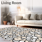 Cute Kawaii Cat Faces Scattered Elements Rug