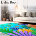 Vibrant Coral Fish Shoal Aura Rug
