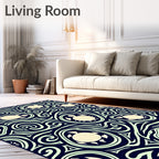 Tribal Turtle Blue Swirl Rug