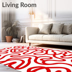 Continuous Red Line Abstract Rug