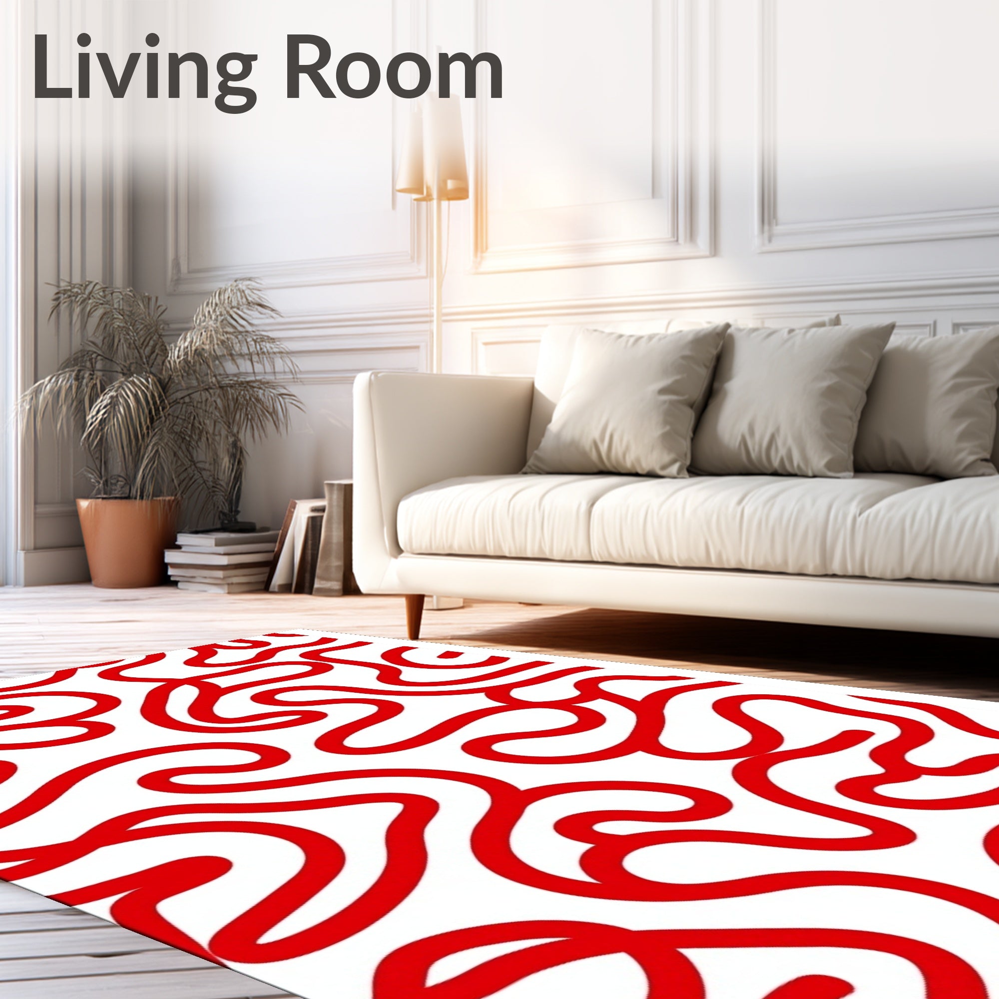 Continuous Red Line Abstract Rug