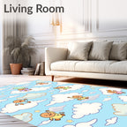 Joyful Babies Floating on Clouds Rug