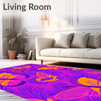 Vibrant Butterfly Foliage Abstraction Rug