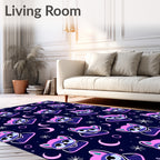Cute Raccoons And Cosmic Moons Rug