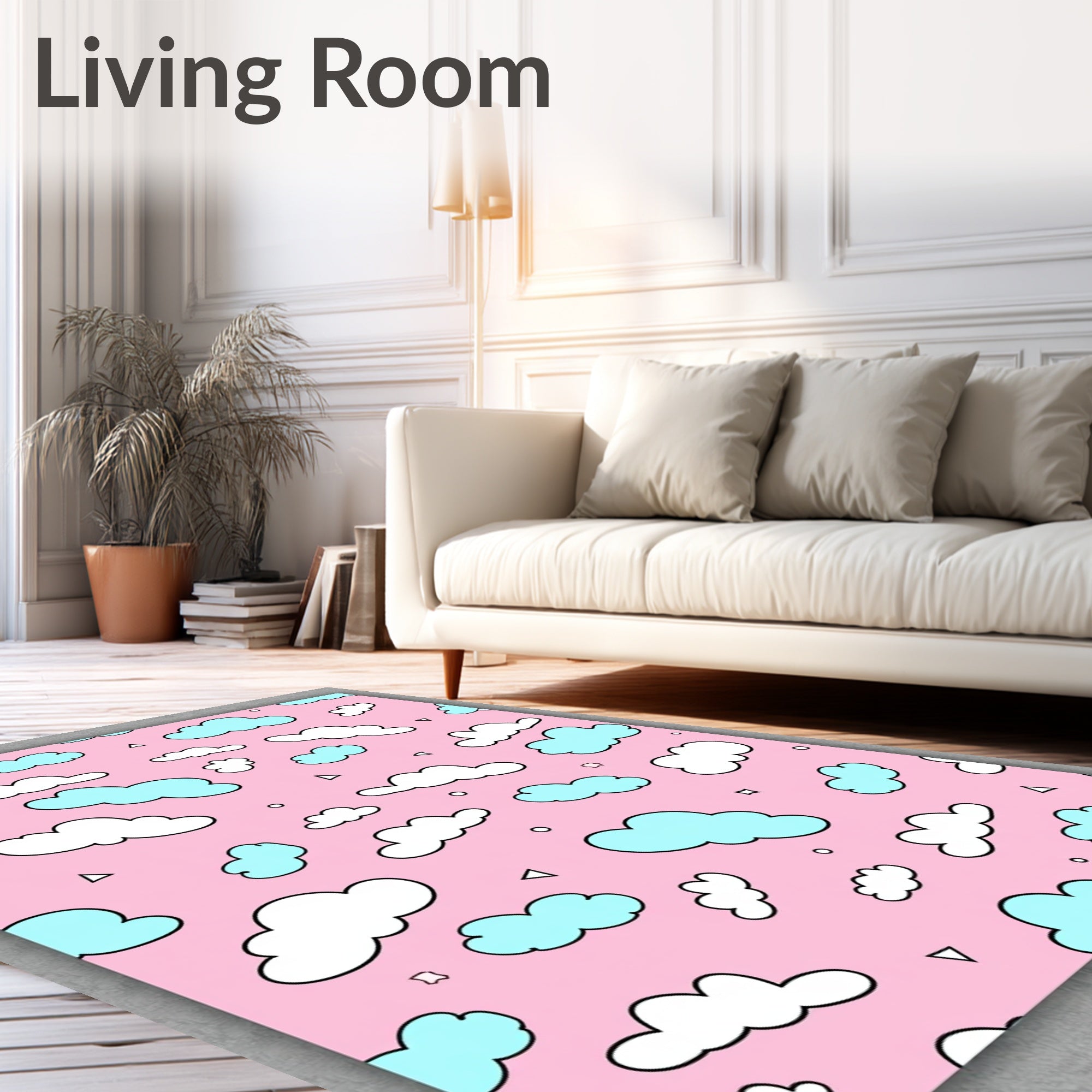 Pink Sky Cloud All Over Rug