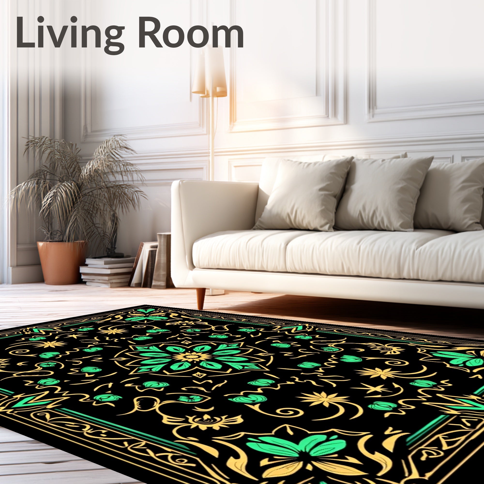 Emerald Garden Elaborate Bloom Rug