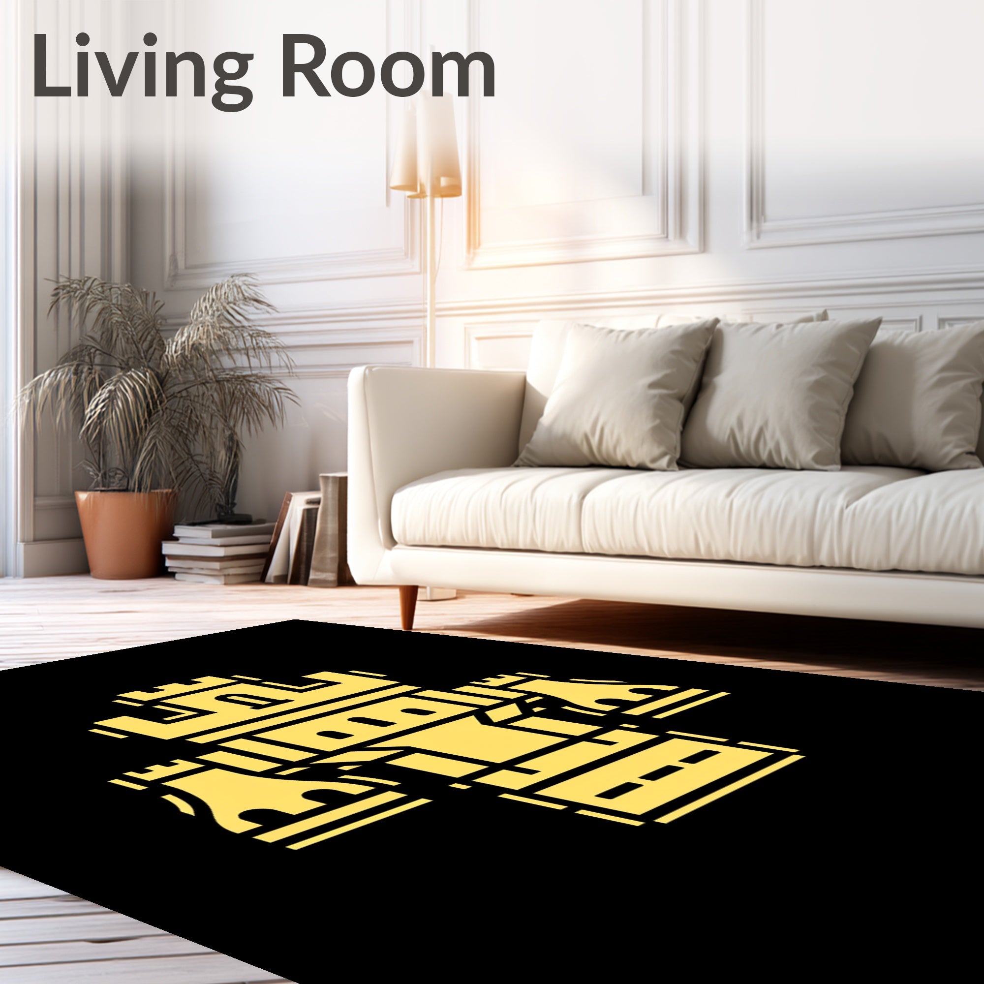 Golden Fortress Castle Icon Rug
