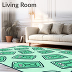 Green Funny Money Dollar Bill Repeat Rug