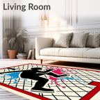 Athletic Runner Splash Black Crimson Rug