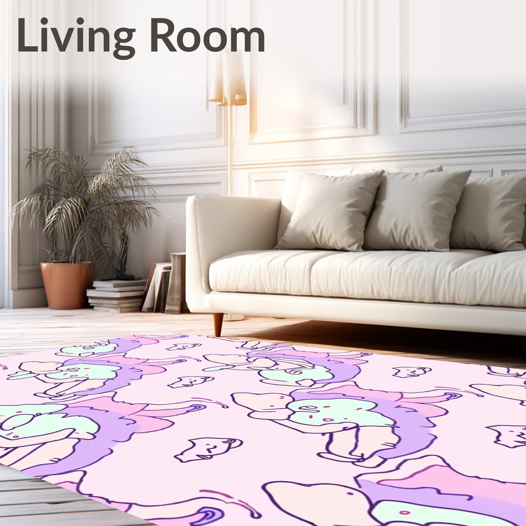 Pastel Cloud Figures Embrace Rug
