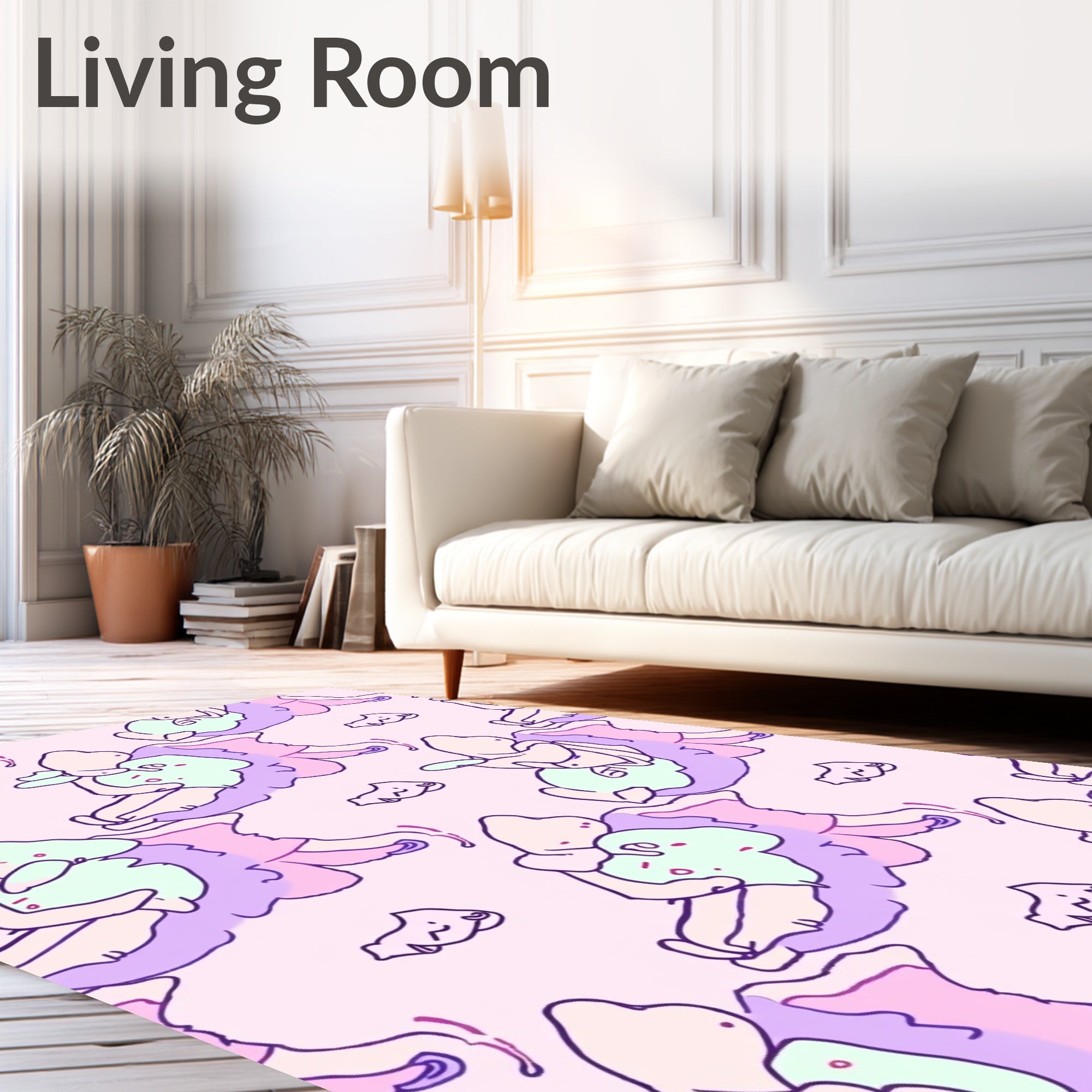 Pastel Cloud Figures Embrace Rug