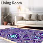 Purple Aqua Organic Swirls Rug