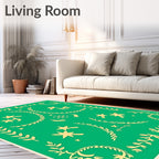 Golden Stars Laurel Wreath Garden Rug
