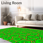 Green Wavy Money Pattern Rug