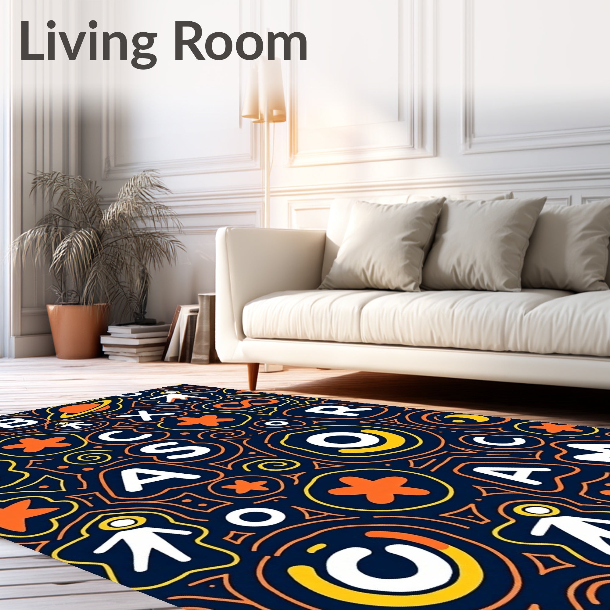 Playful Alphabet And Shapes Medley Rug