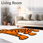 Playful Orange Striped Tiger Rug