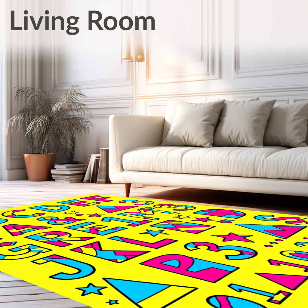 Retro Alphabet Splash Blocks Rug