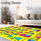 Retro Alphabet Splash Blocks Rug
