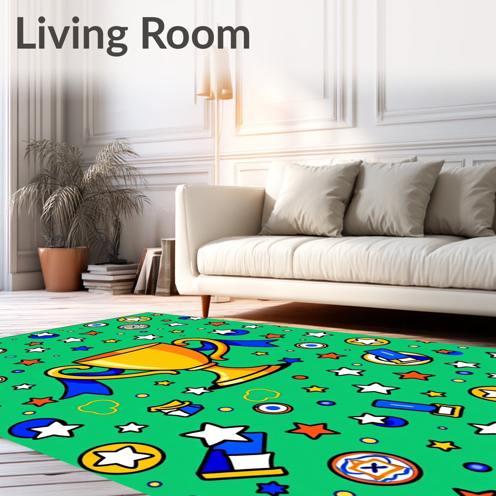Golden Trophy Starburst Celebration Rug