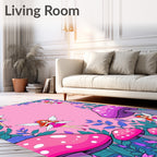 Whimsical Fairy Mushroom Garden Patch Rug