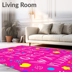 Pink Alphabet Garden Rug