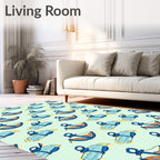 Blue Marine Anchor Pattern Rug