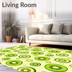 Green Kiwi Slices Repeating Pattern Rug