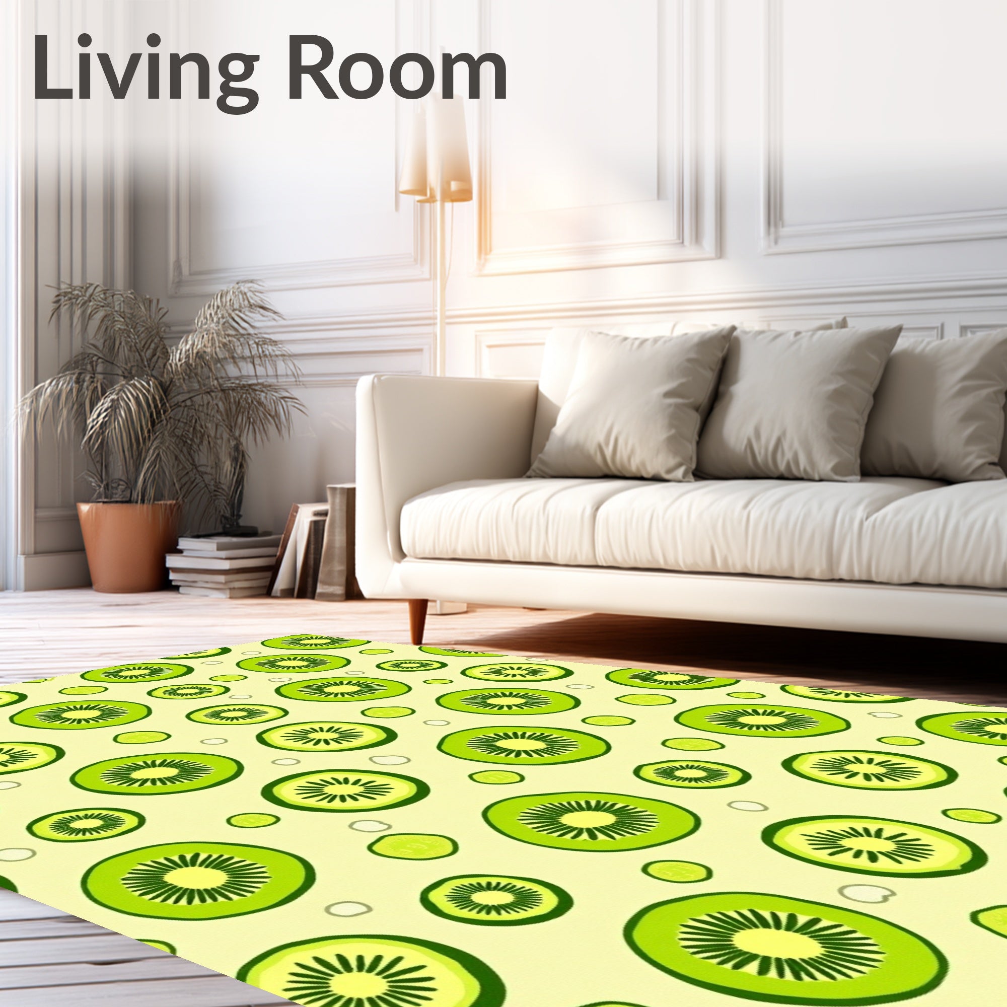 Green Kiwi Slices Repeating Pattern Rug