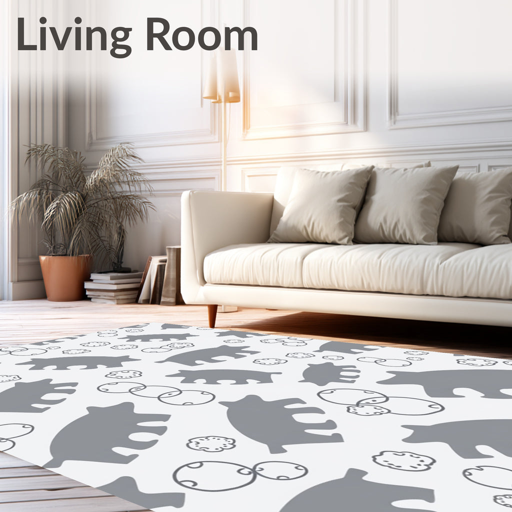 Gray Piglet and Cloud Scatter Rug