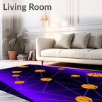 Orange Basketball Grid Gradient Rug